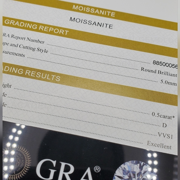 Moissanite 14K Gold Over 925 Silver Studs Earrings 0.5ct/5mm Men Women GRA, NEW - Picture 6 of 7